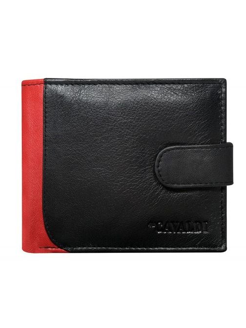 Čierno-červená kožená peňaženka Cavaldi