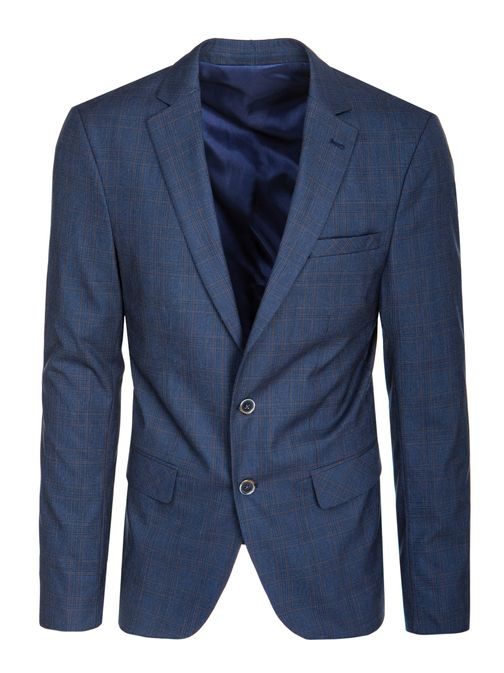 Štýlové pánske sako zdobené károvaným vzorom