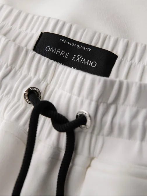 Trendy tepláky pre mužov biele V2 OM-PASK-0223