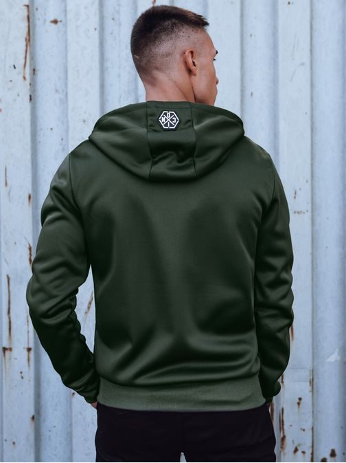 Originálna zelená mikina s potlačou ICON na zips
