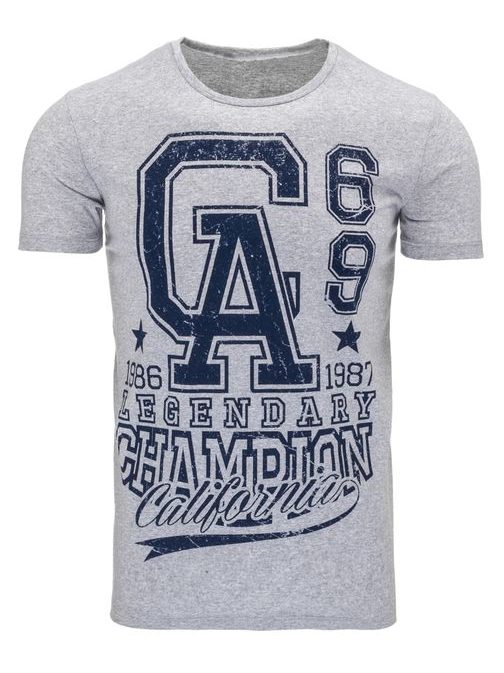 Trendové tričko v zaujímavom dizajne šedé