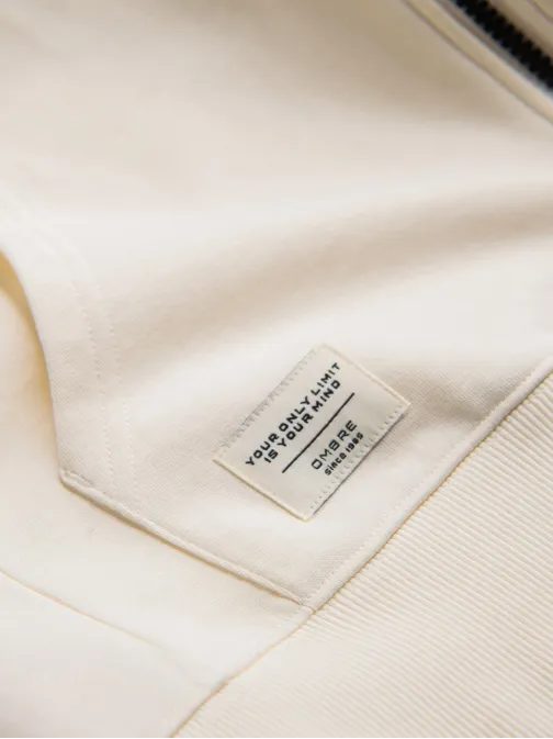 Základná krémová mikina na zips V11 SSBZ-0178