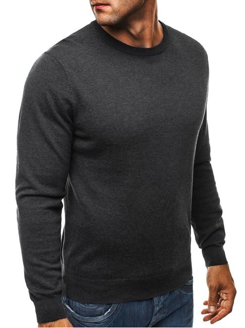Grafitový sveter NEW MEN 9020 v módnom dizajne