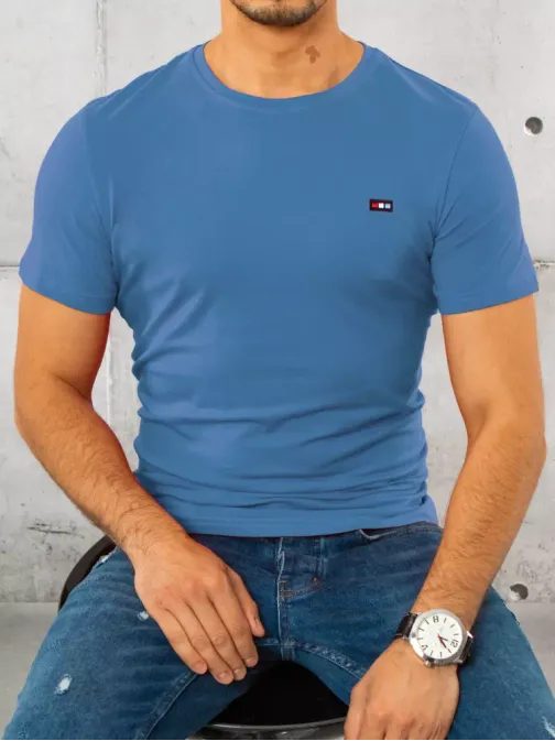 Decentné nebesky modré tričko s krátkym rukávom