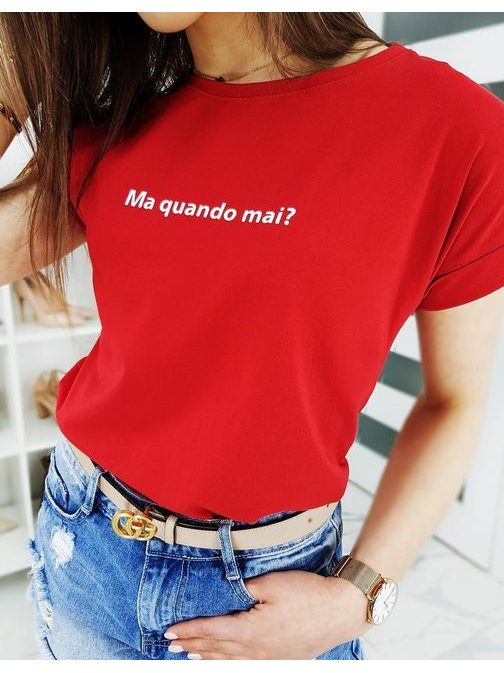 Jednoduché dámske tričko Senorita v červenej farbe