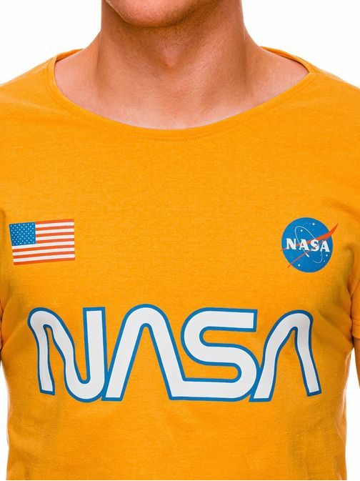 Žlté tričko s potlačou NASA S1437