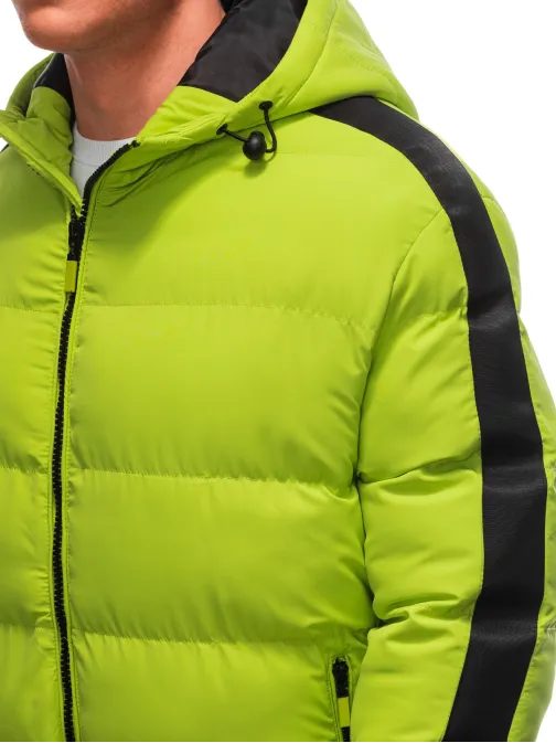 Prešívaná limetková zimná bunda V9 EM-JAHP-0101