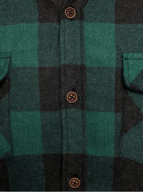 Trendy kockovaná zelená košeľa MADMEXT 1770