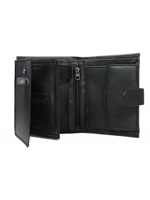Čierna kožená peňaženka LOREN s prackou