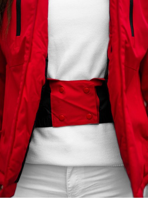 Červená príjemná dámska zimná bunda  JS/HH012/5Z