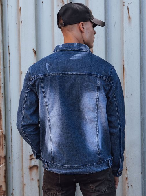 Moderná džínsová pánska bunda modrá