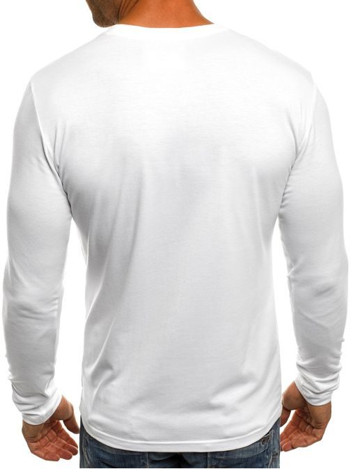 Biele tričko s dlhým rukávom J.STYLE 2088
