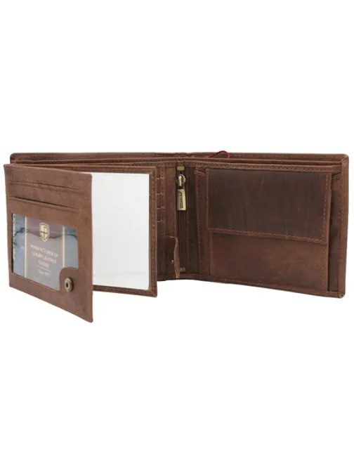 Kožená hnedá pánska peňaženka - Travel Adventure