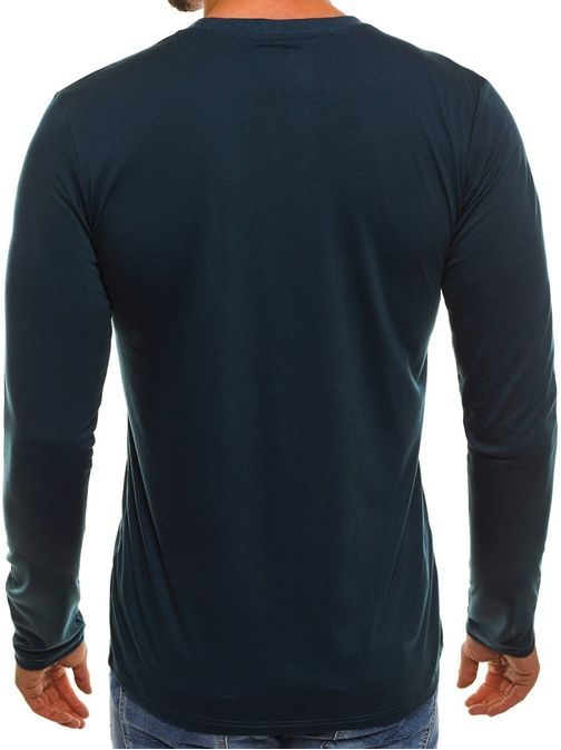 Tričko s dlhým rukávom vo farbe indigo J.STYLE 2088