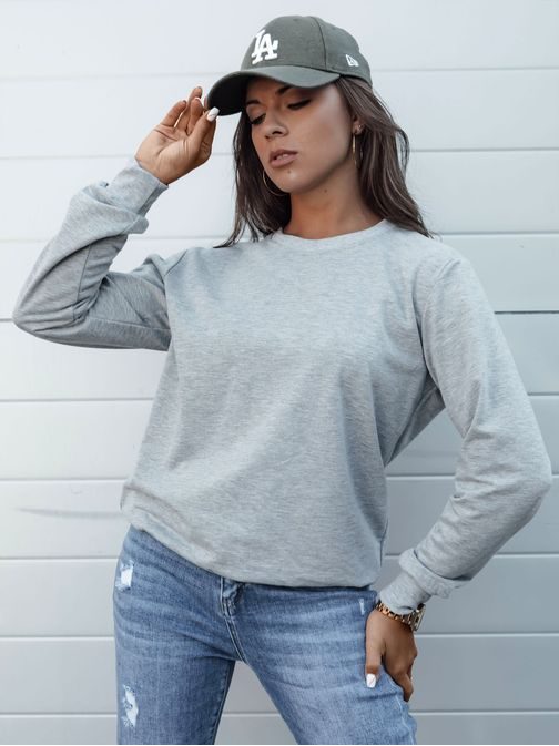 Jednoduchá dámska svetlošedá mikina Glamflair