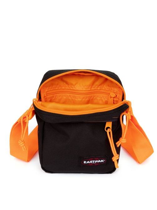 Čierna taška cez plece Eastpak The One s oranžovými detailmi