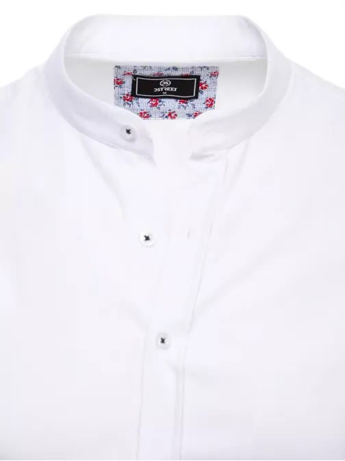 Elegantná biela košeľa so stojačikom