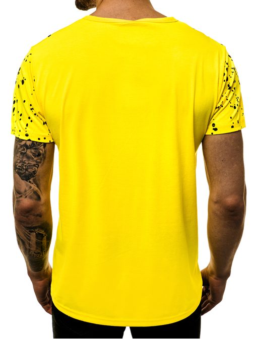 Žlté tričko s módnou potlačou JS/KS1978Z