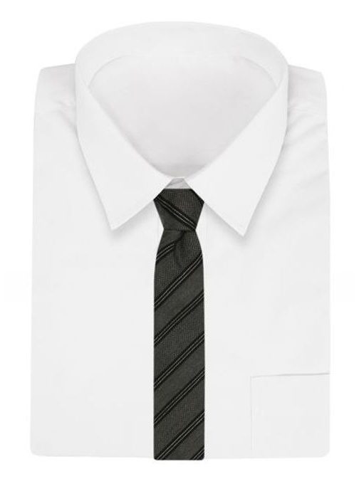 Šedo-čierna pruhovaná kravata