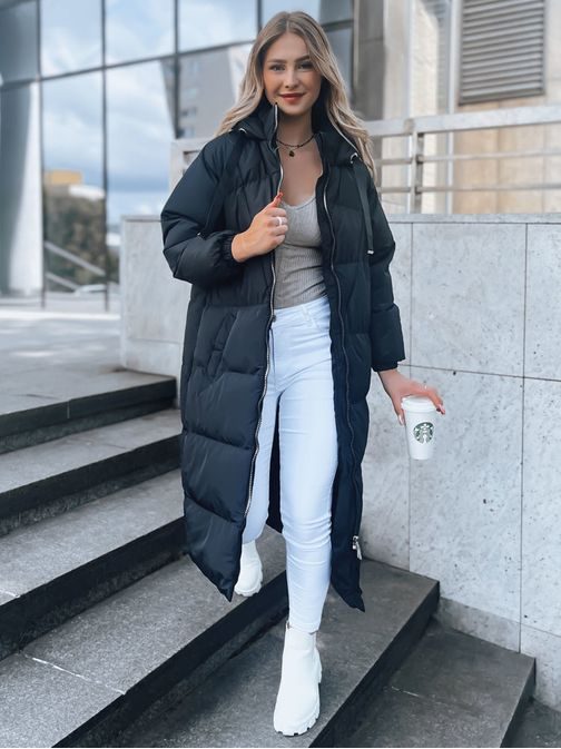 Jedinečná dámska čierna zimná bunda Cozyseason