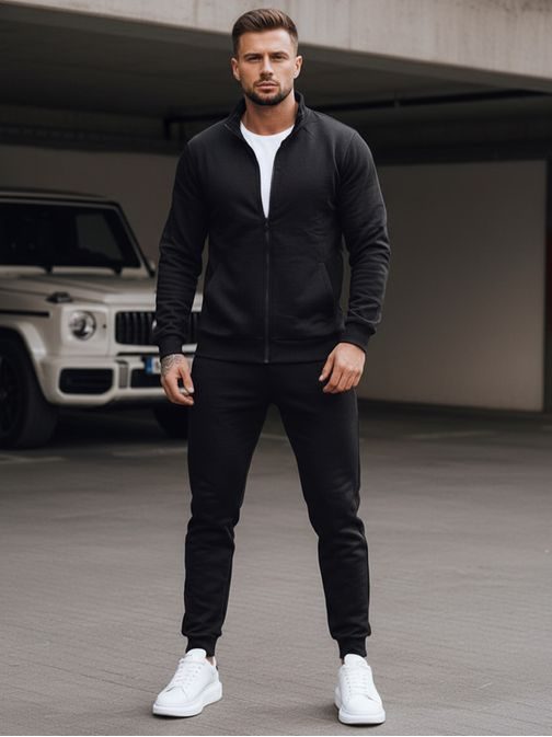 Jednoduchá pánska tepláková súprava čierna