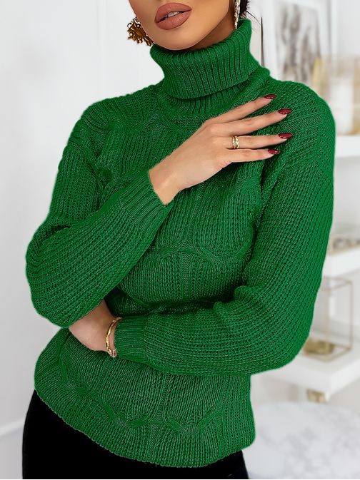 Zelený dámsky trendy sveter Carinna
