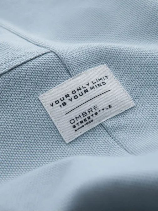 Trendy svetlo modré pletené tepláky V4 PASK-0211