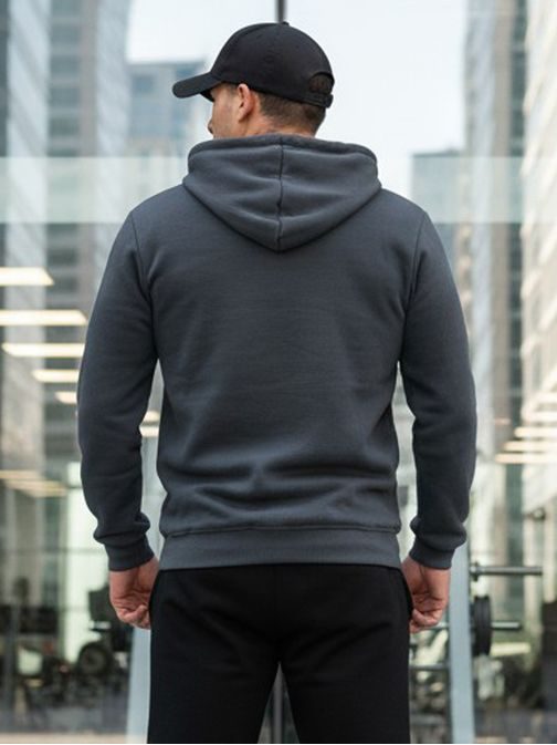 Basic pánska grafitová mikina s kapucňou