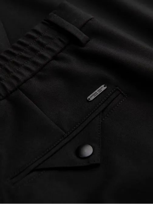 Pánske čierne chinos nohavice s elastickým pásom  V3 PACP-0158