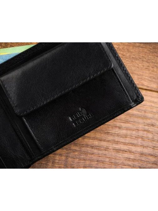 Elegantná kožená čierna peňaženka Rovicky