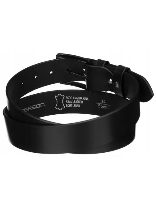 Klasický čierny kožený pánsky opasok
