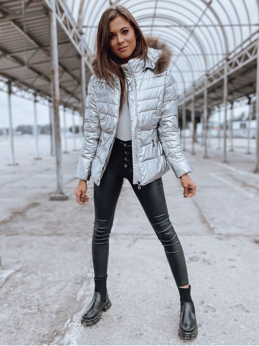 Dámska štýlová bunda Nelly v striebornej farbe