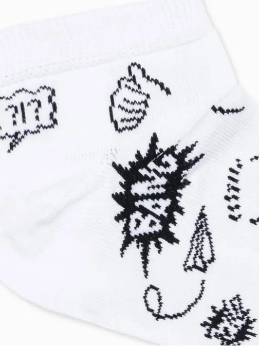 Veselé biele ponožky Bang U177