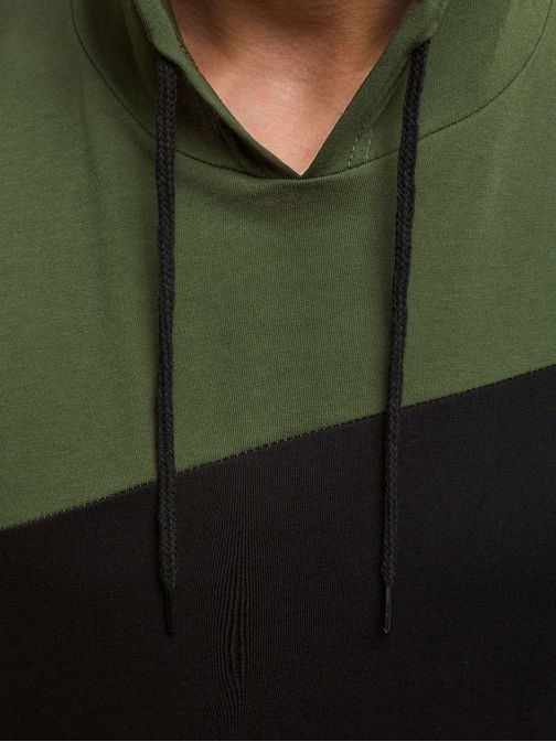 Kombinované zeleno-čierne tielko s kapucňou O/2651