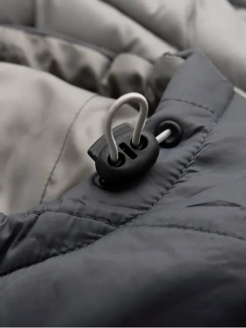 Športová popolavá prešívaná bunda V11 JALP-0185