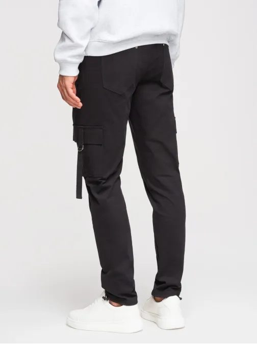 Čierne pánske cargo nohavice V4 P1516