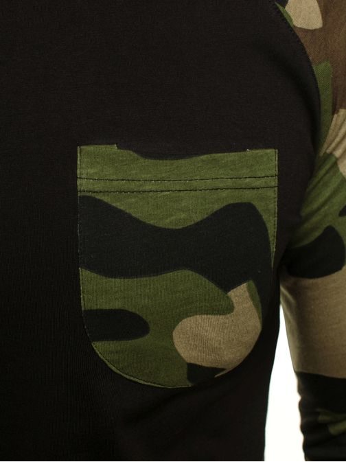 Čierno-zelené maskáčové tričko ATHLETIC 1089