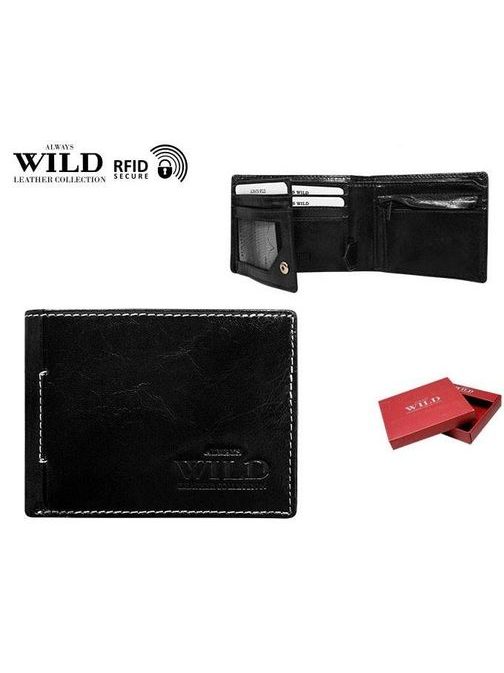 Moderná čierna peňaženka bez pracky