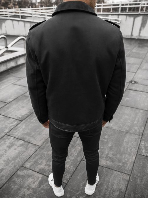 Trendová bunda v čiernej farbe ramoneska JS/M15501