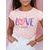Zaujímavé dámske tričko Love Yourself v ružovej farbe