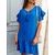 Dámske jednoduché šaty v modrej farbe DLR011