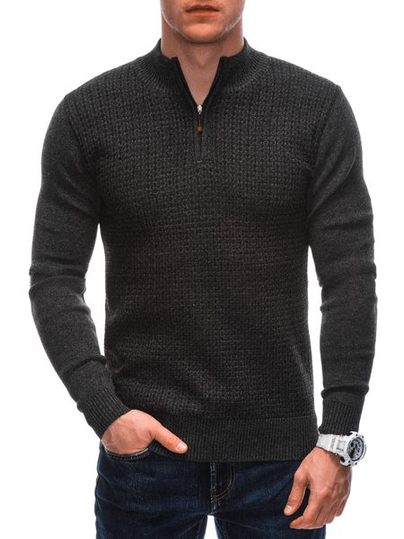 Elegantný pánsky sveter v grafitovej farbe E234 | Katalóg oblečenia a  módnich doplňkov pre celú rodinu