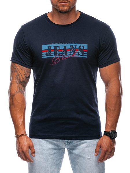 Granátové tričko s nápisom Jeans S2012