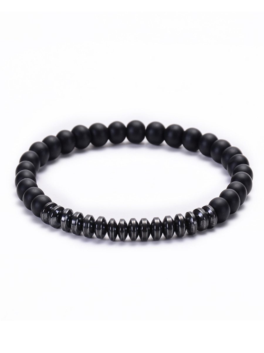 pánsky čierny korálkový náramok 