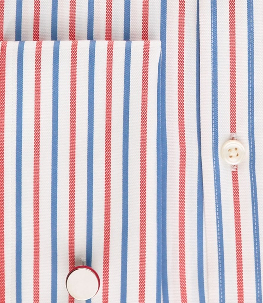 Bílá košile s červenými a modrými pruhy | BeJager