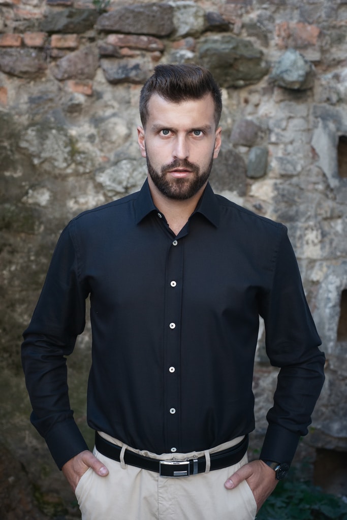 Luxusní černá košile Paul ze 100% bavlny | BeJager®