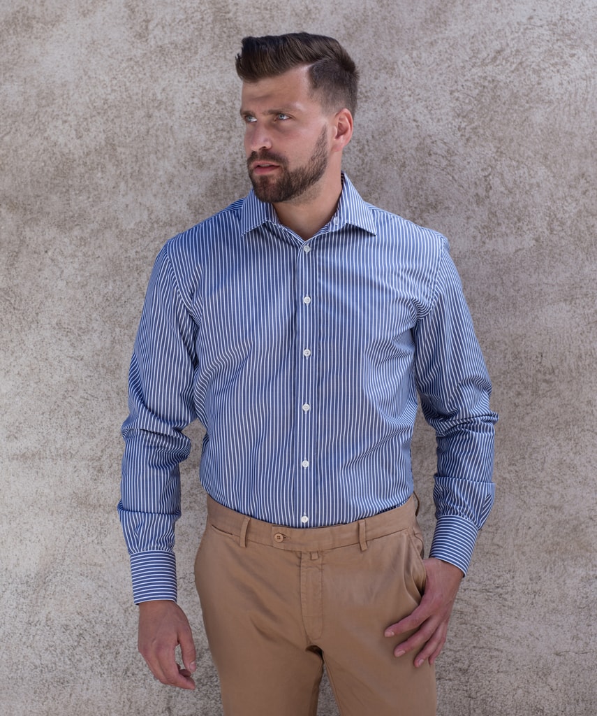 Luxusní modrobílá košile Péťa ze 100% bavlny | BeJager®