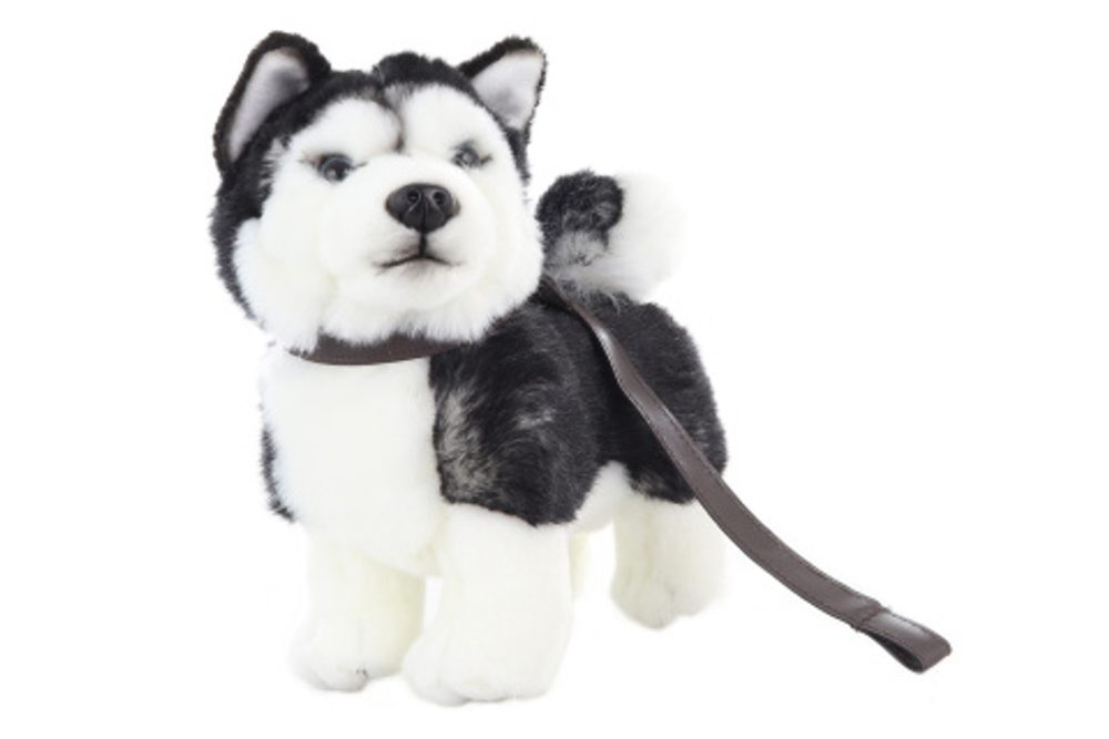 LAMPS Plyš Husky s vodítkem 22 cm - ECO-FRIENDLY