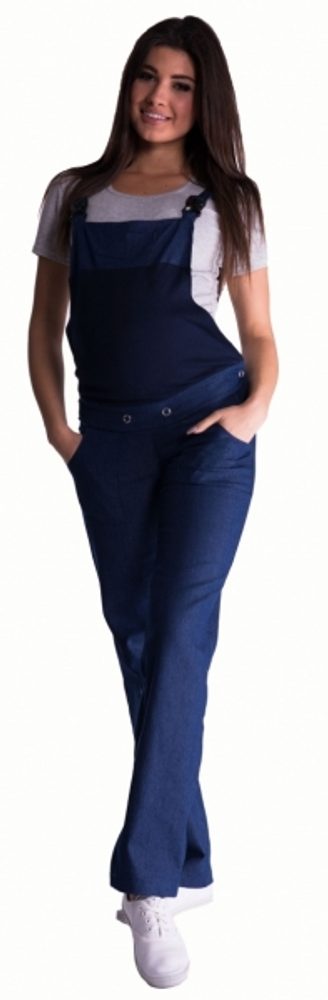 Be MaaMaa Těhotenské kalhoty s láclem - tmavý jeans - XL (42)
