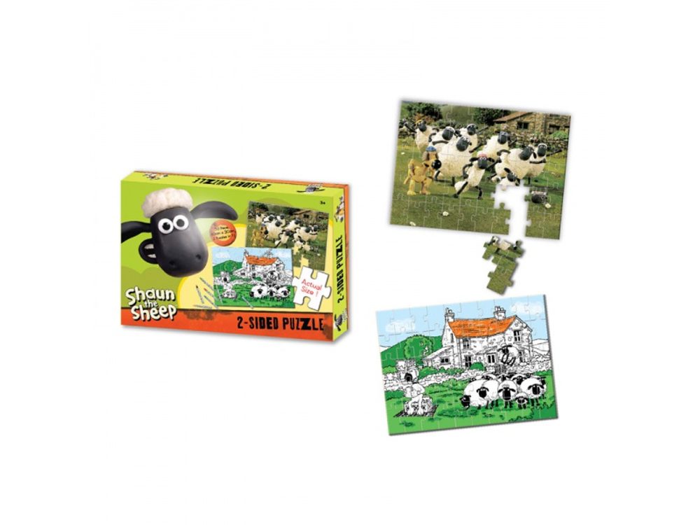 Popron.cz Shaun the Sheep - Oboustranné puzzle s pastelkami 50ks